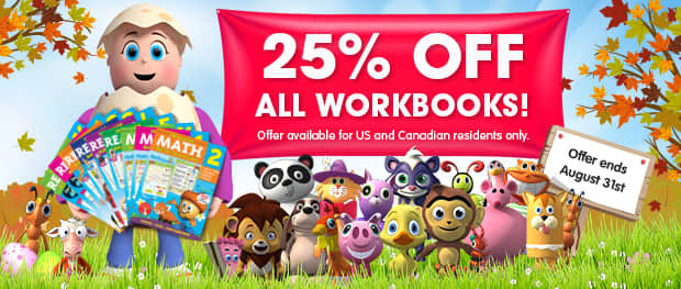 25% off all workbooks! Offer available for US and Canadian residents only. Offer ends August 31st